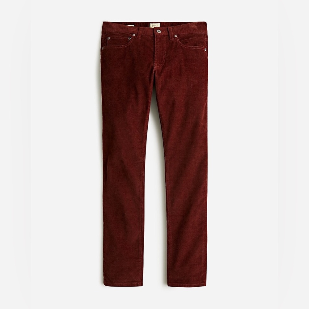 NEW J.Crew 484 Slim-fit Corduroys in Ruby Burgundy (35/32)